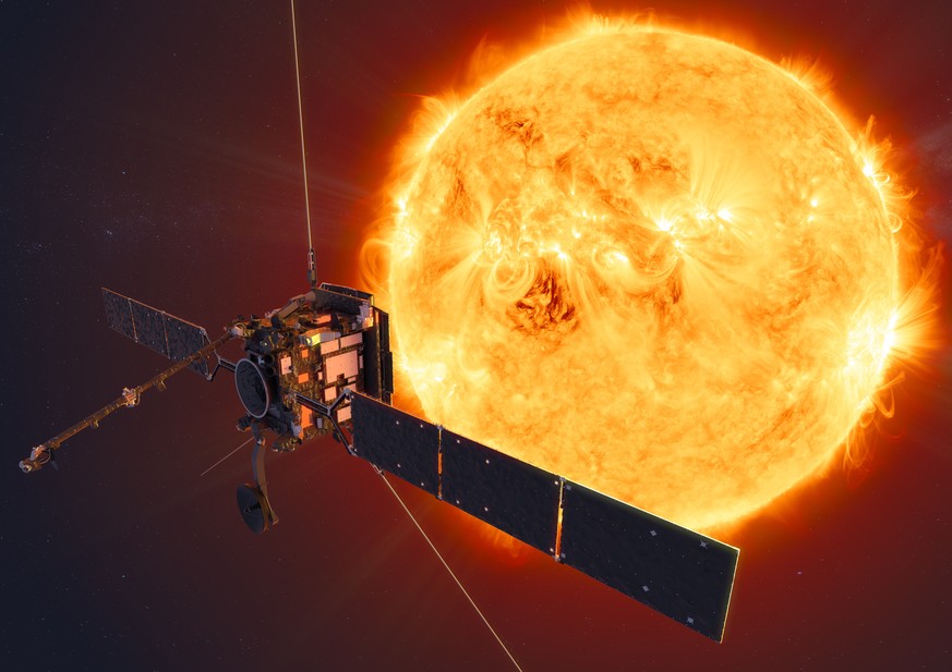 epa08546713 An undated handout picture made available by the National Aeronautics and Space Administration (NASA) shows an artist&#039;s impression of the ESA/NASA&#039;s Solar Orbiter spacecraft appr ...