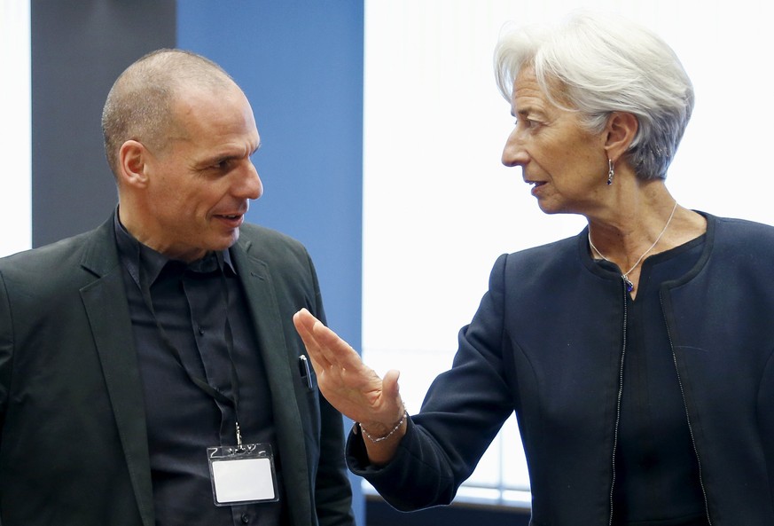 Vertritt im Schuldenstreit mit Griechenland eine harte Linie: IWF-Chefin Christine Lagarde (im Zwiegespräch mit dem griechischen Finanzminister Yanis Varoufakis).