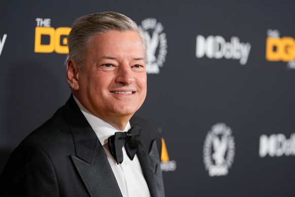 Ted Sarandos arrives at the DGA Awards on Saturday, Feb. 7, 2026, at The Beverly Hilton in Beverly Hills, Calif. (AP Photo/Chris Pizzello)
Ted Sarandos