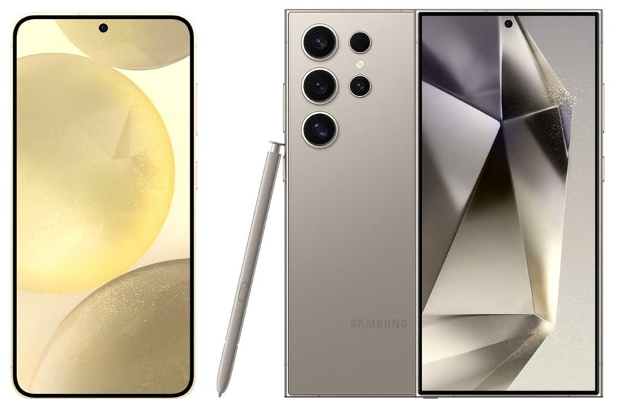 Galaxy S24 Plus (links) und Galaxy S24 Ultra mit integriertem Stift (rechts).