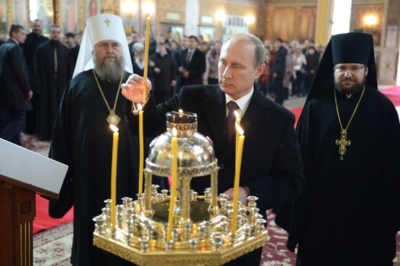 Gemeinsam fürs christliche Abendland: Putin und seine Popen.<br data-editable="remove">