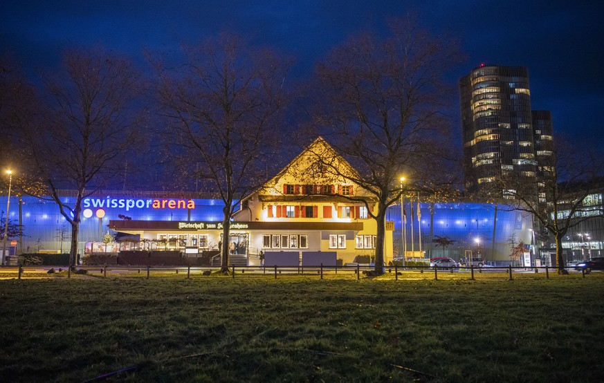 Die Wirtschaft zum Schuetzenhaus vor der Swissporarena auf der Luzerner Allmend anlaesslich einer ordentlichen Generalversammlung der FC Luzern Holding AG am Mittwoch, 21. Dezember 2022 in Luzern. (KE ...