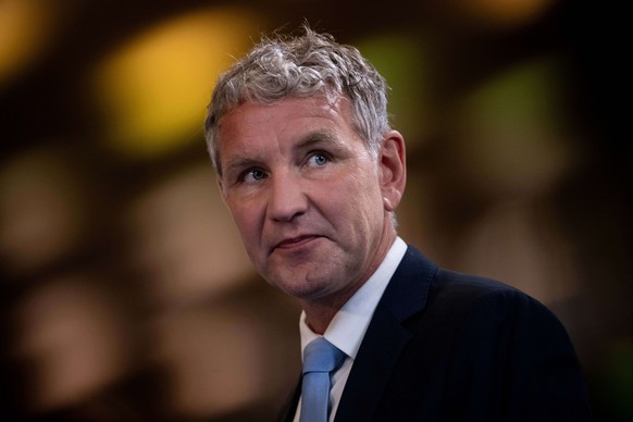 epa11444382 Alternative for Germany (AfD) party faction chairman in the regional parliament of Thuringia, Bjoern Hoecke attends the party&#039;s conference in Essen, Germany, 29 June 2024. The AfD is  ...