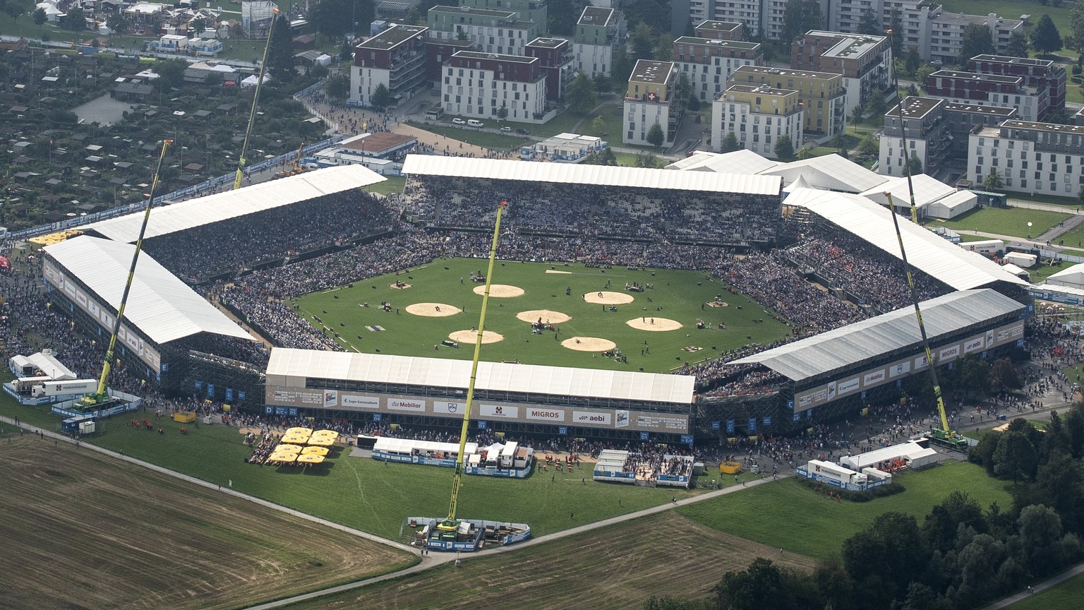 Eindrücklicher Temporärbau: 2019 fand das Eidgenössische in Zug statt.