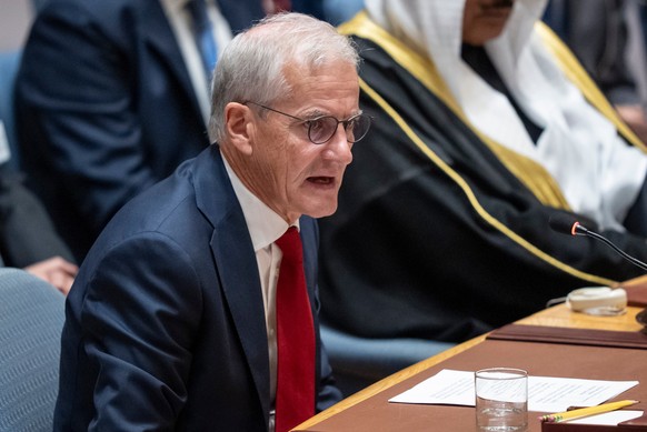 Norway's Prime Minister Jonas Gahr Støre speaks during a Security Council meeting at the United Nations headquarters, Tuesday, Sept. 23, 2025, at U.N. headquarters. (AP Photo/Yuki Iwamura)
Israel ...
