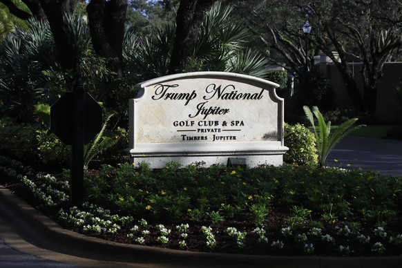 FILE - This Feb. 2, 2019 file photo shows the entrance to Trump National Golf Club in Jupiter, Fla Trump is returning to a family business ravaged by pandemic shutdowns, with revenue plunging more tha ...