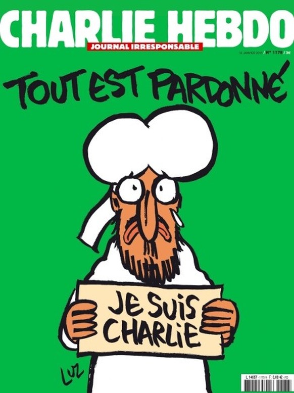 Das Cover nach den Anschlägen: «Charlie Hebdo» zeigt einen weinenden Mohammed.