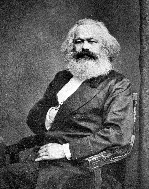 Karl Marx, erster von links.