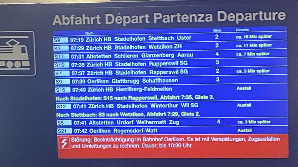 Das Bild am Mittwochmorgen am Bahnhof Hardbrücke.