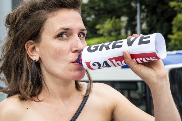 Des journalistes du groupe Tamedia Publications Romandes (Le Matin, 24heures, Tribune de Geneve et 20minutes) entament une greve ce mardi 3 juillet 2018 a Lausanne. Les journalistes de Tamedia Publica ...