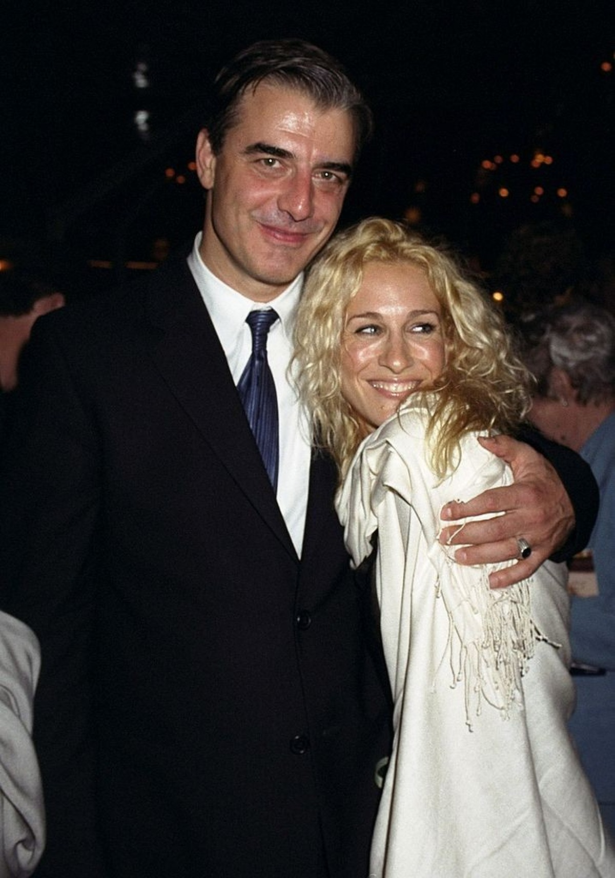 UNITED STATES - CIRCA 2000: Chris Noth and Sarah Jessica Parker get together at party at the Tavern on the Green following the opening of the Broadway play "The Best Man." Noth stars in the  ...
