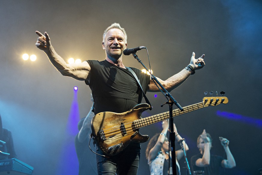 Sting performs on stage at KAABOO Texas at AT&amp;T Stadium on Sunday, May 12, 2019, in Arlington, Texas. (Photo by Amy Harris/Invision/AP)