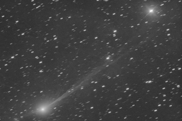 This photo provided by Gianluca Masi shows the interstellar comet 3I/Atlas as it streaks through space, 190 million miles from Earth, on Wednesday, Nov. 19, 2025. The image was taken from Manciano, It ...