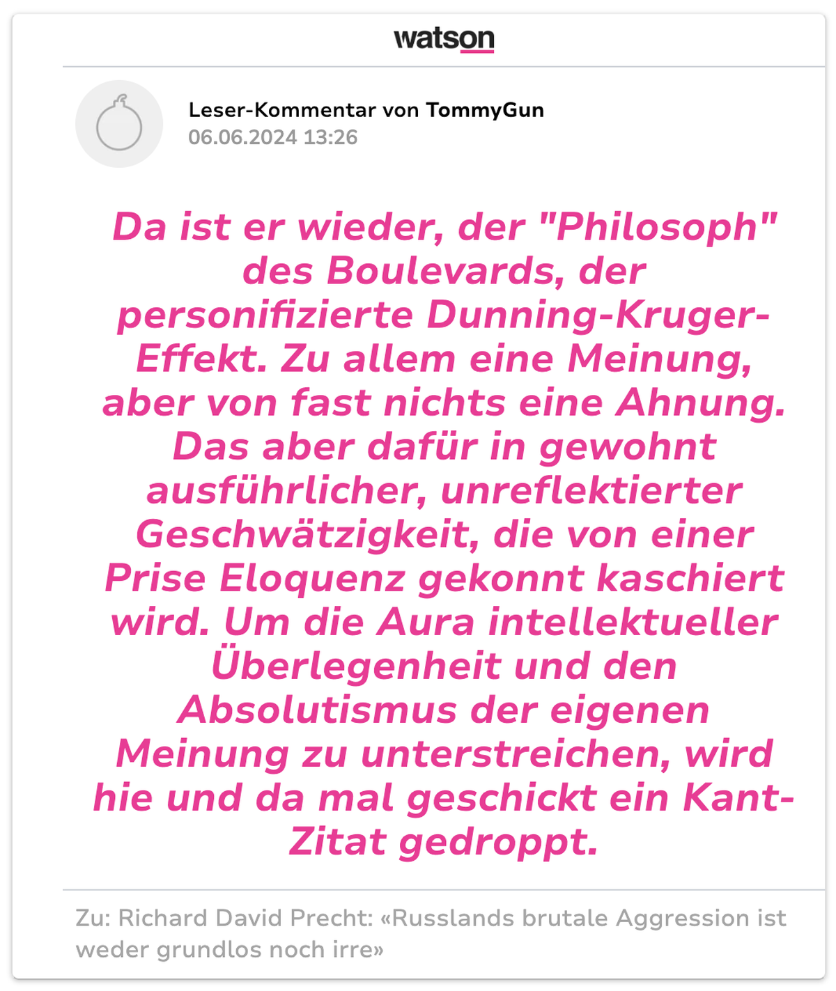 User-Kommentar zu Richard David Precht