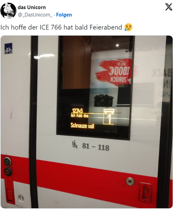 Funny messages about the DB rail strike