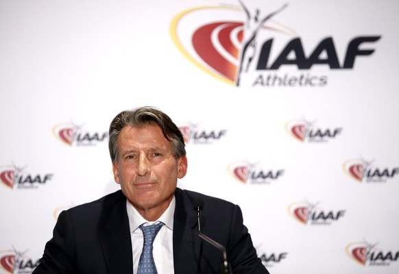 epa05655498 IAAF President Sebastian Coe of Britain speaks during a press conference of the 204rd IAAF Council meeting in Monaco, 01 December 2016. EPA/SEBASTIEN NOGIER