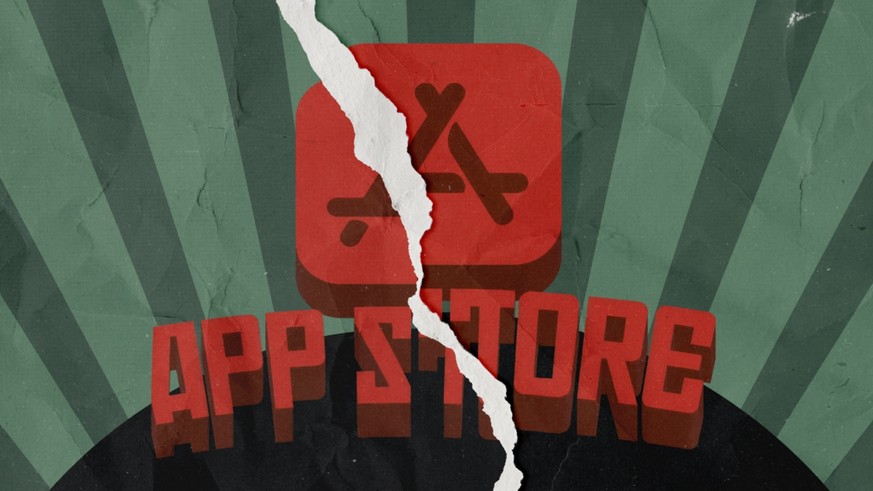 Illustration zu den umstrittenen Änderungen beim App-Store von Apple.