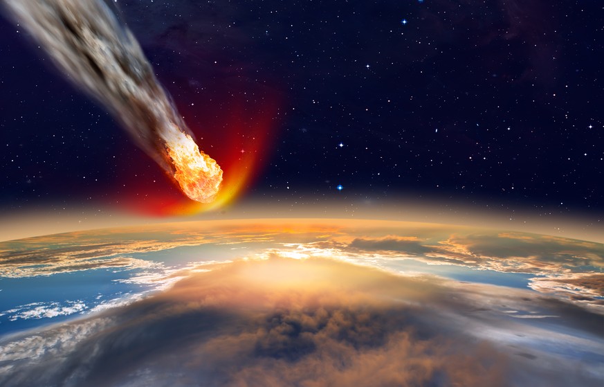 künstlerische Darstellung eines Asteroiden-Einschlags