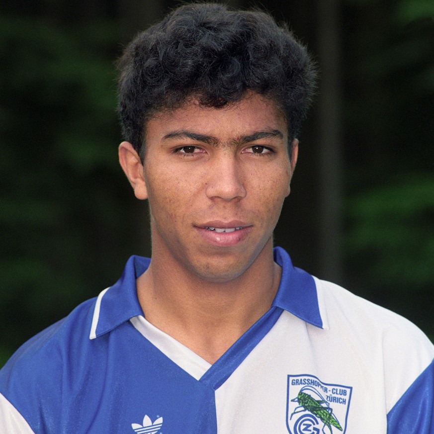 Portrait of Giovane Elber, soccer player of Zurich&#039;s Grasshopper Club, pictured in 1991 in Zurich, Switzerland. (KEYSTONE/Str) 

Portrait von Giovane Elber, Fussballspieler der Zuercher Grasshopp ...