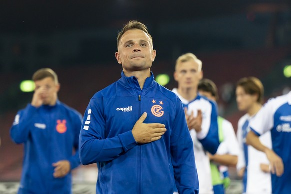 Amir Abrashi (GC) nach dem Fussball Meisterschaftsspiel der Swiss Super League zwischen GC Zuerich und Genf Servette vom am Samstag, 21. September 2024 in Zuerich. (KEYSTONE/Til Buergy)