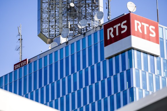 La tour RTS situee au Quai Ernest-Ansermet est photographiee avant un point de presse conjoint du Conseil d?Etat et de la SSR/RTS concernant le droit de superficie du batiment de la tour RTS, ce mardi ...