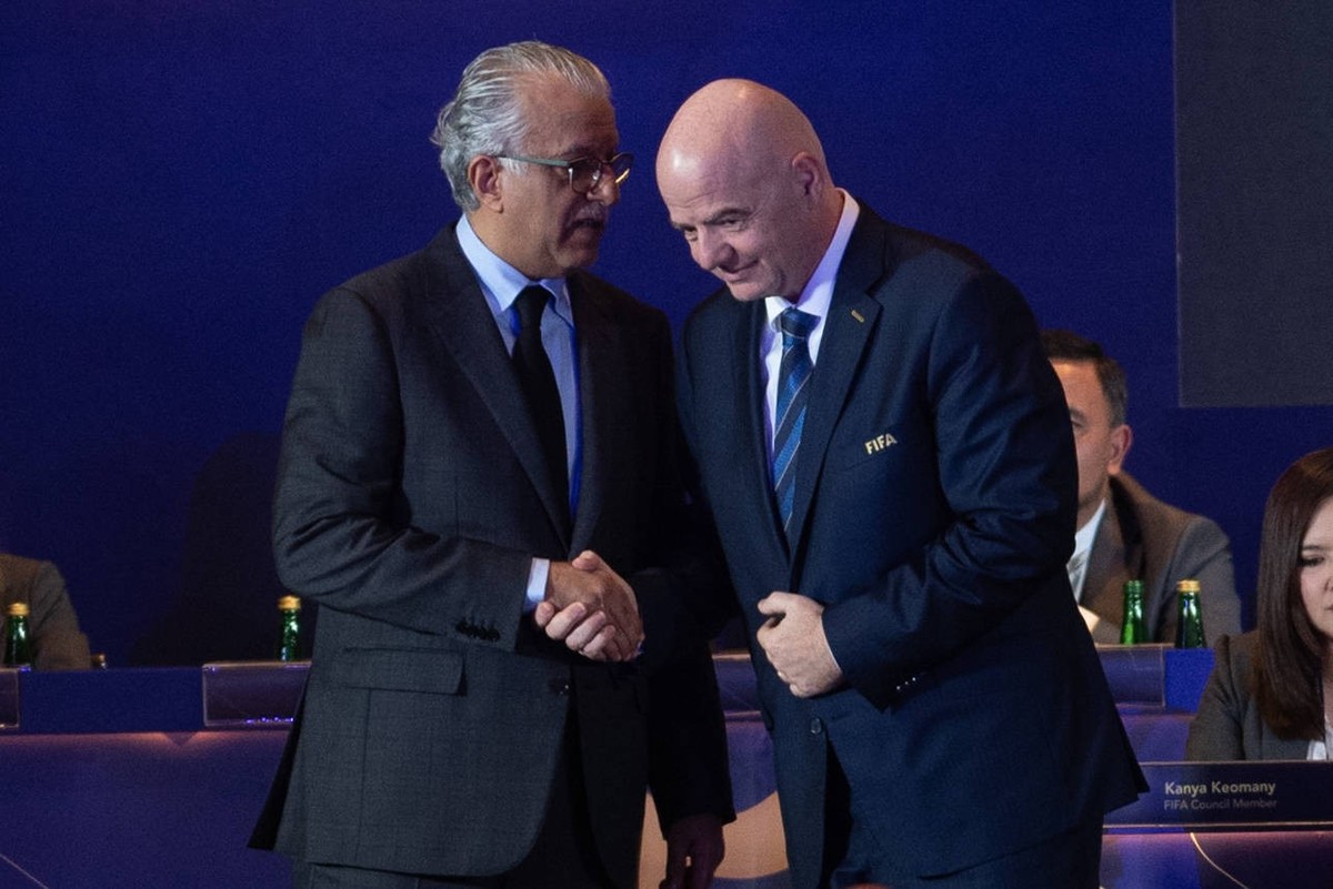 Thailand: The 34th Asian Football Confederation AFC Congress 2024 The FIFA President Gianni InfantinoL and The President of the Asian Football Confederation AFC Shaikh Salman bin Ebrahim Al KhalifaR a ...