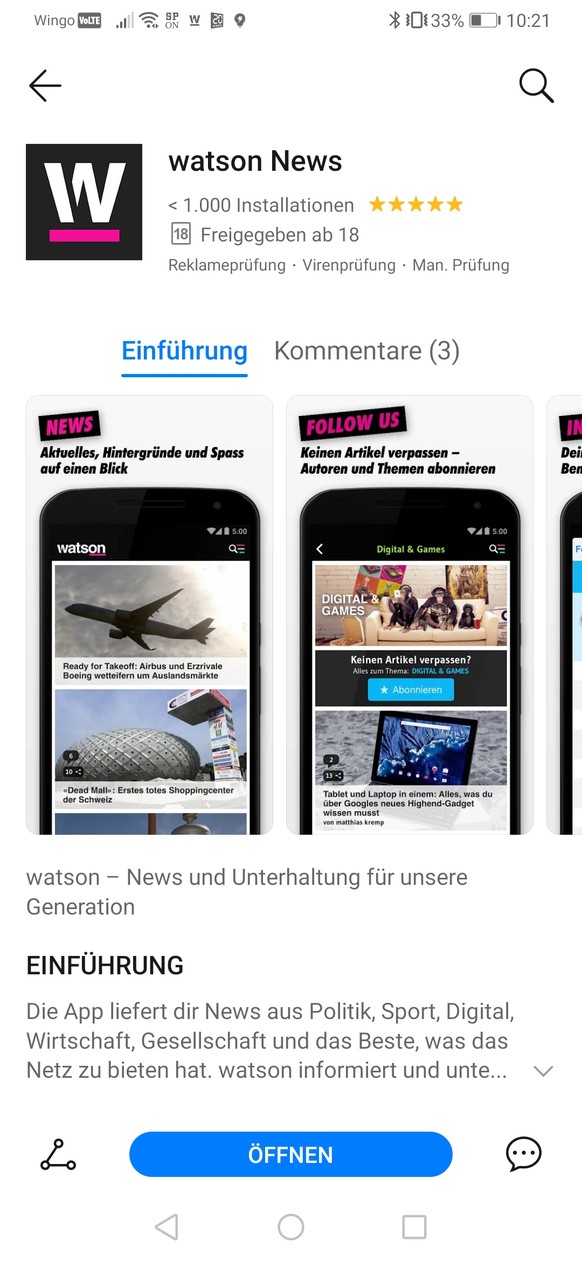 watson gibt's nun auch in Huaweis App-Store AppGallery.