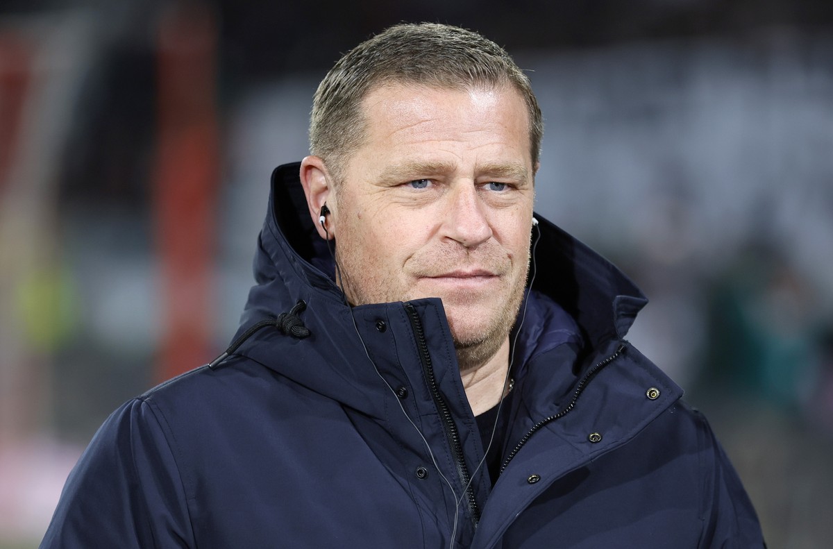epa11191907 Munich's new board member for sport Max Eberl reacts before the German Bundesliga soccer match between SC Freiburg and FC Bayern Munich in Freiburg, Germany, 01 March 2024. EPA/RONALD ...