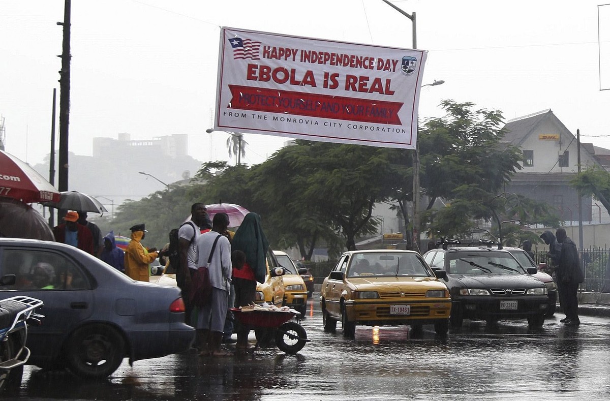 Plakat in Monrovia.