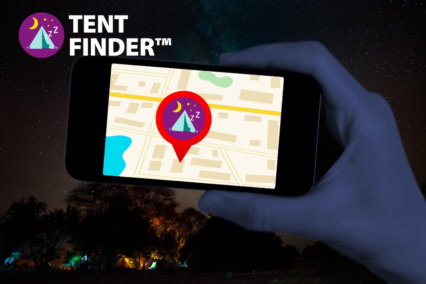 TentFinder™ – Funktioniert auch noch, wenn man doppelt sieht (Shutterstock).