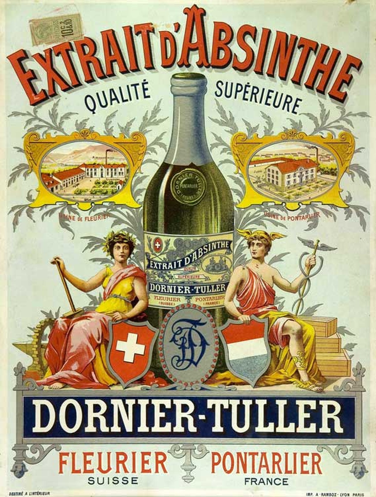 Les premières distilleries d'absinthe ont été créées des deux côté de la frontière.