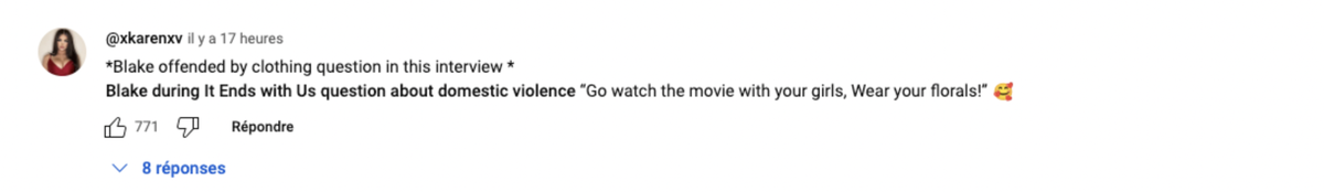 commentaire sur Blake Lively