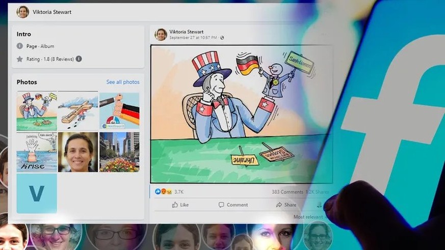 Massenhaft geteilt: Russische Fake-Accounts sind auf Karikaturen umgestiegen und fliegen bei Facebook mit der Propaganda unter dem Radar.