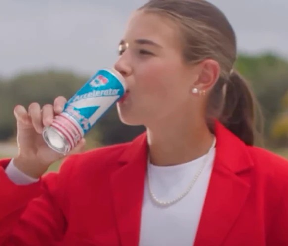 Kai Trump drinking Accelerator