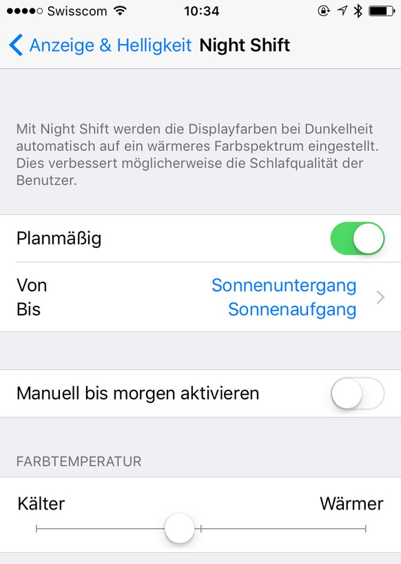 Die System-Einstellung auf dem iPhone.