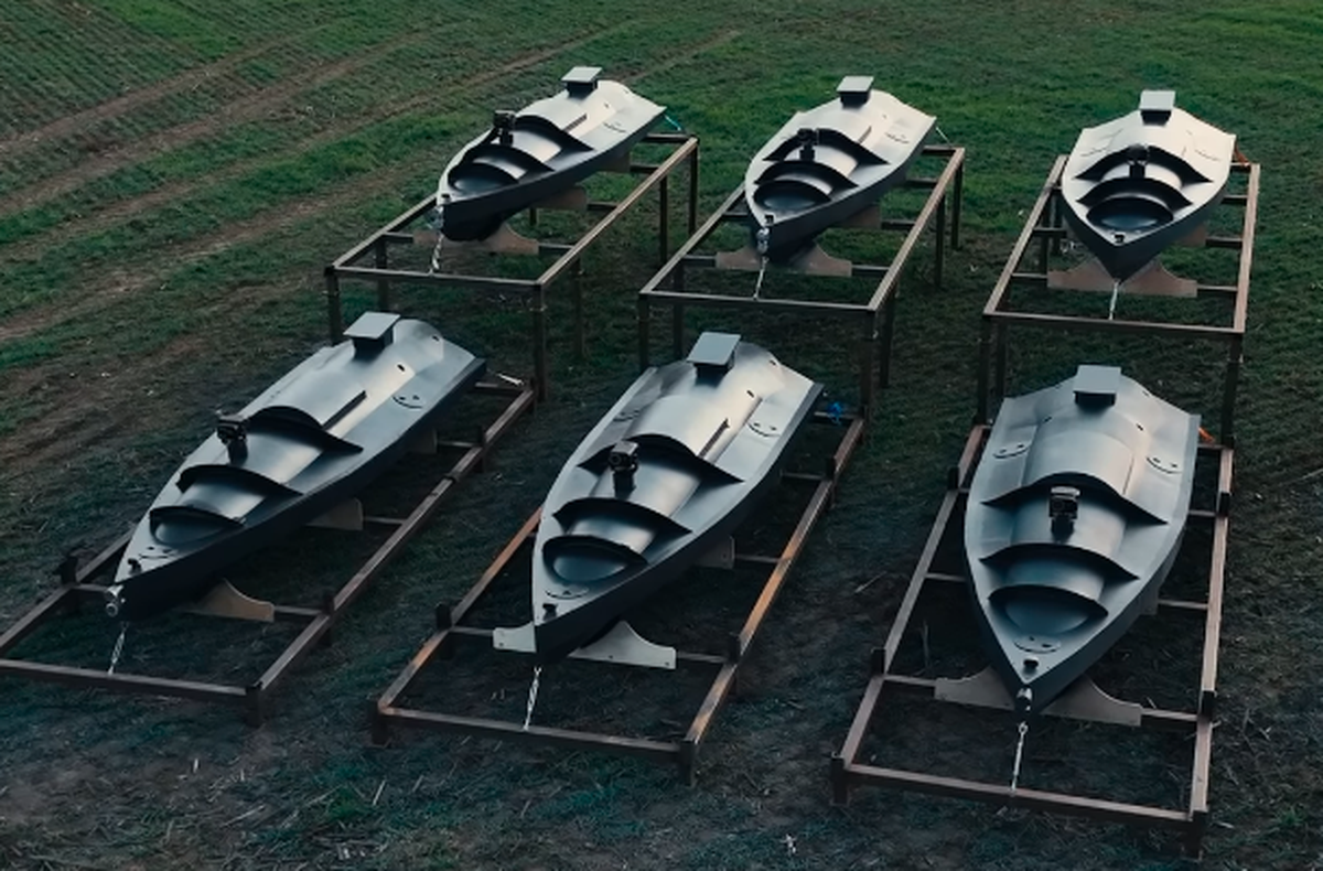 L'un des modèles de drone naval utilisés par Kiev. Plusieurs indices laissent penser que l'Ukraine a frappé lundi le pont de Crimée à l'aide d'un drone naval kamikaze.