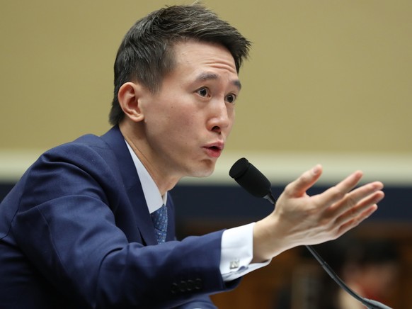 epa10998612 TikTok CEO Shou Zi Chew testifies before the House Energy and Commerce Committee hearing TikTok - How Congress Can Safeguard American Data Privacy and Protect Children from Online Harms, o ...