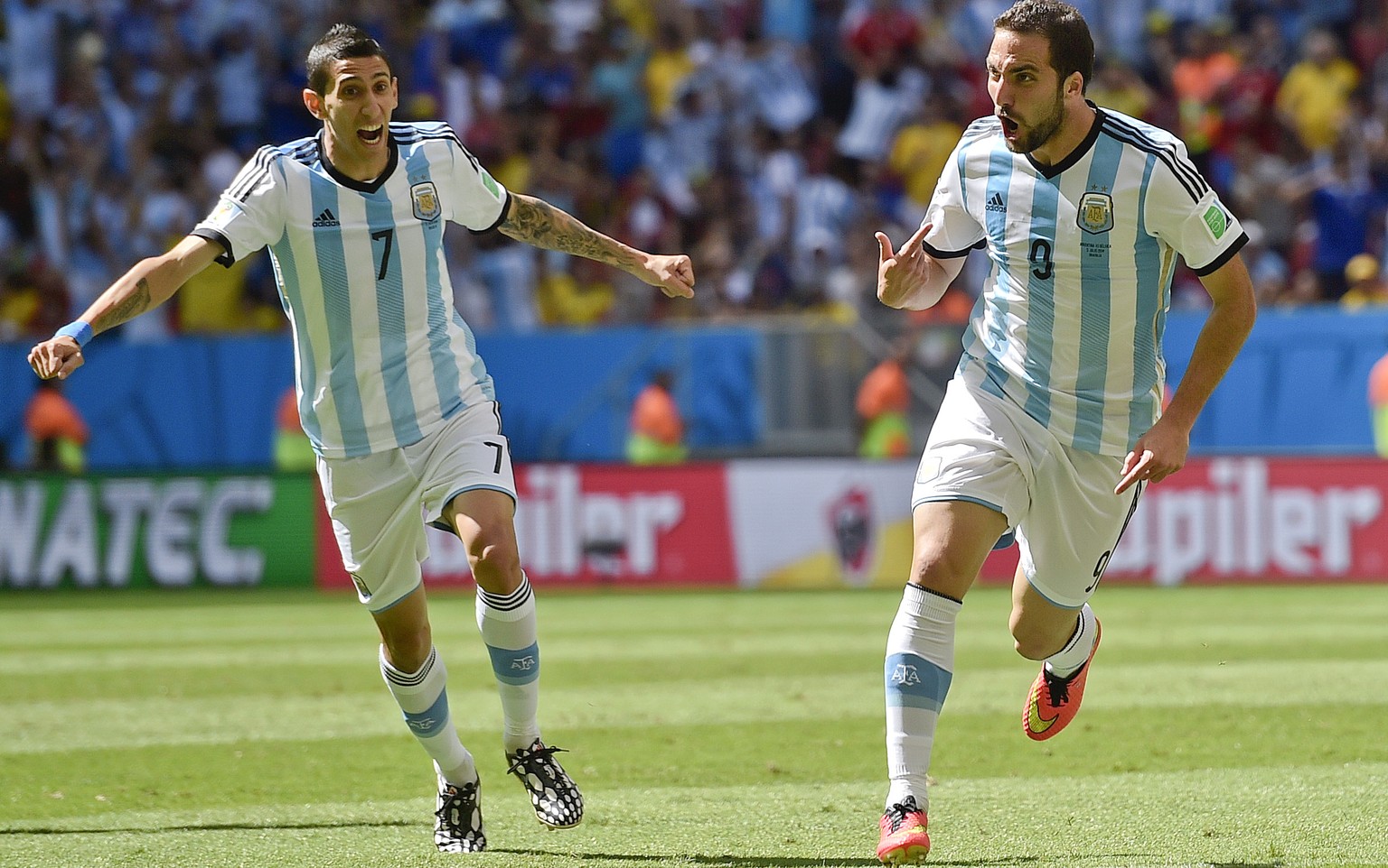 Angel Di Maria (l.) und Gonzalo Higuain: Ein Traumduo bei Vizeweltmeister Argentinien – aber für Real Madrid nicht gut genug.