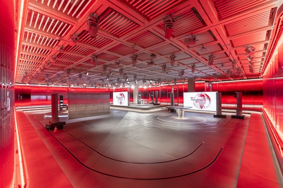Einblick in das neue News- und Sportcenter (NSC) des Schweizer Radio und Fernsehen SRF am Standort Zuerich Leutschenbach, aufgenommen am Mittwoch, 9. November 2022 in Zuerich. Die neu erstellte Studio ...