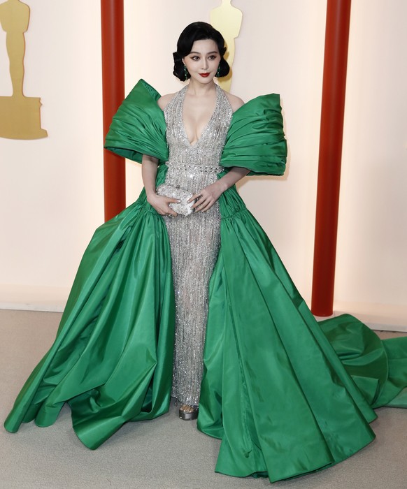 epa10517809 Fan Bingbing arrives for the 95th annual Academy Awards ceremony at the Dolby Theatre in Hollywood, Los Angeles, California, USA, 12 March 2023. The Oscars are presented for outstanding in ...