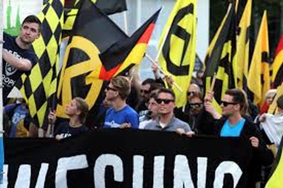 Demonstration der rechten Identitären in Berlin.