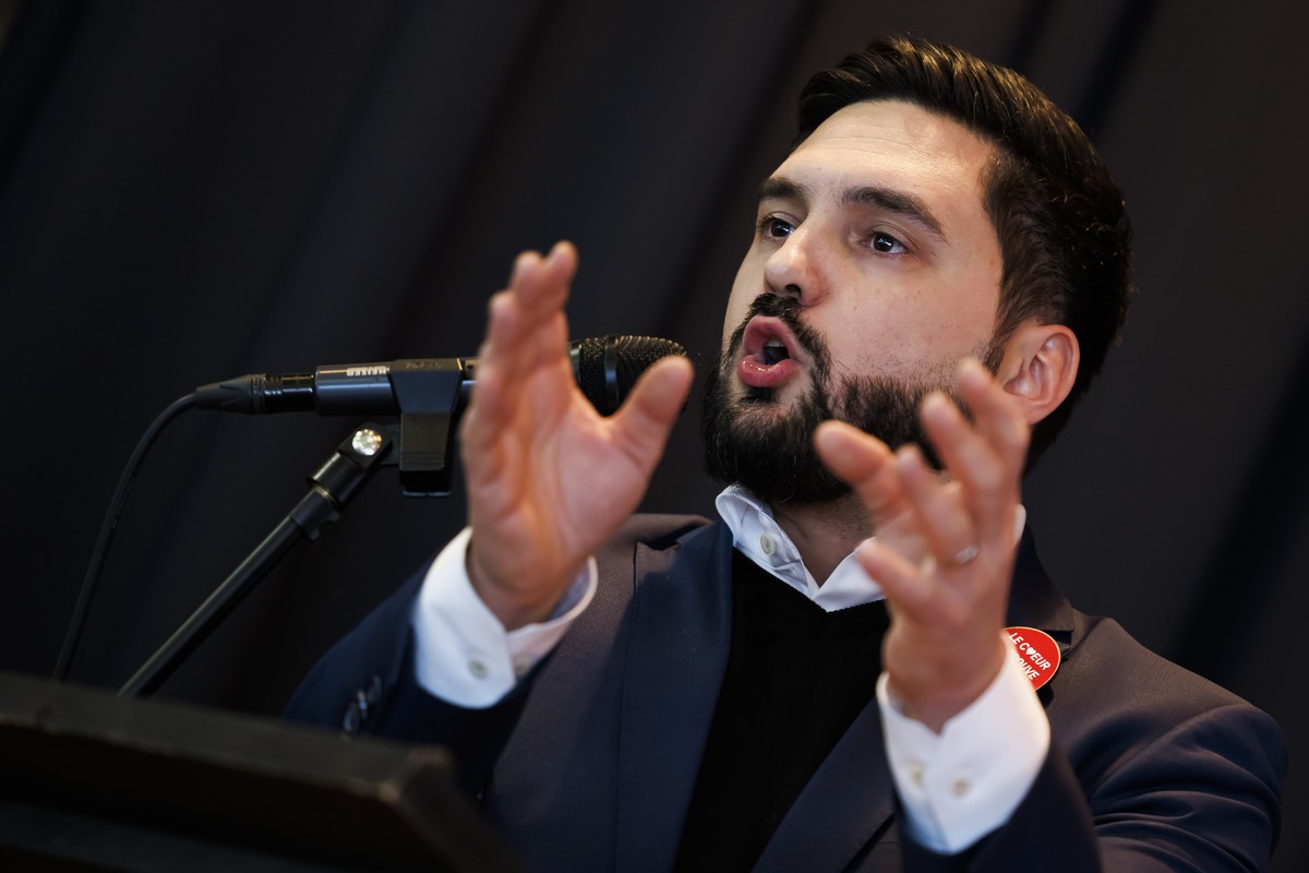 Cedric Wermuth, co-president du Parti Socialiste (PS) suisse, s'exprime lors du Congres Extraordinaire du Parti Socialiste (PS) vaudois ce samedi 28 janvier 2023 a Assens. (KEYSTONE/Valentin Flau ...