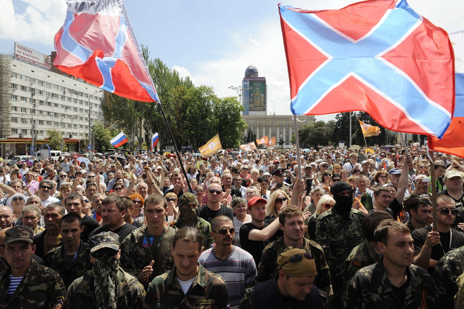 Prorussische Separatisten am Sonntag in Donezk.&nbsp;