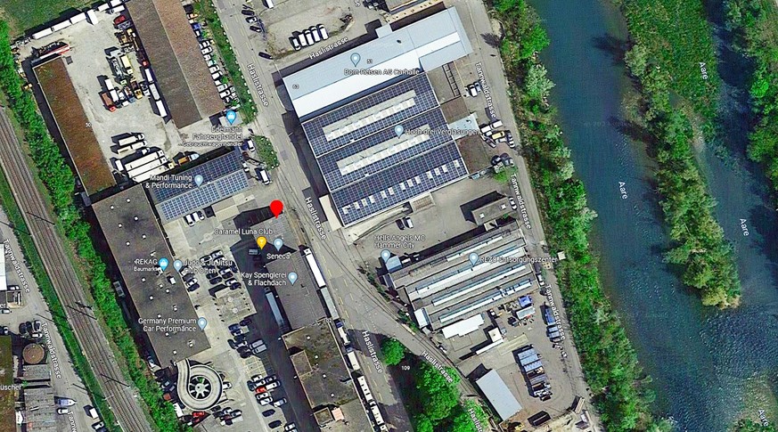 Olten Polizeieinsatz: Das Industriegebiet liegt im Nordosten von Olten, unmittelbar an der Aare Richtung Winznau.
