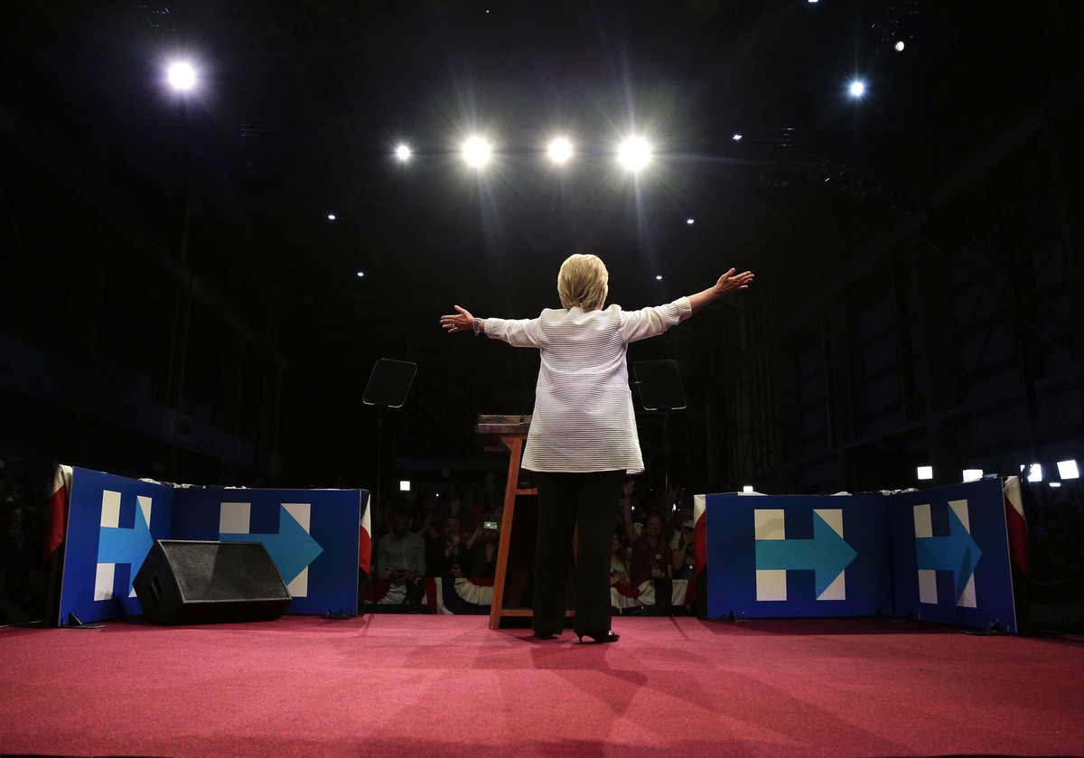 FILE - In this Tuesday, June 7, 2016 file photo, Democratic presidential candidate Hillary Clinton greets supporters during a presidential primary election night rally in New York. (AP Photo/Julie Jac ...