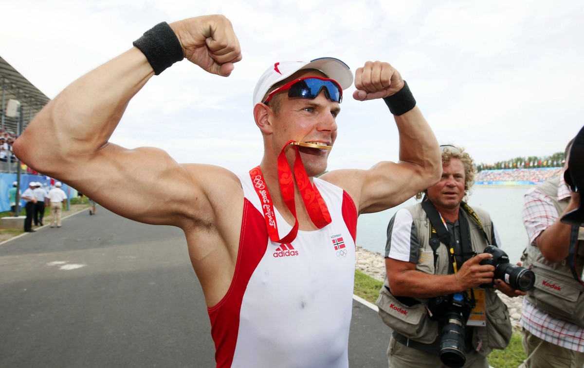 BEIJING, CHINA 20080816: Olaf Tufte of Norway took the gold medal in the men s single sculls rowing competion during the Beijing 2008 Olympic Games, Olympische Spiele, Olympia, OS at Shunyi Olympic Ro ...