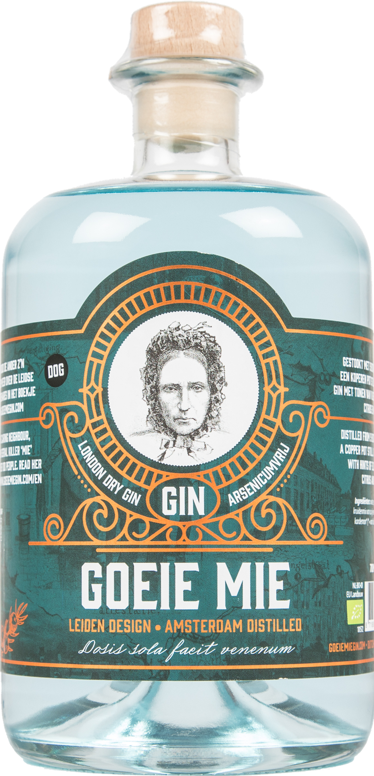Gin "Goeie Mie", benannt nach Maria Catharina Swanenburg (Goeie Mie), Giftmischerin von Leiden
https://www.goeiemiegin.com/