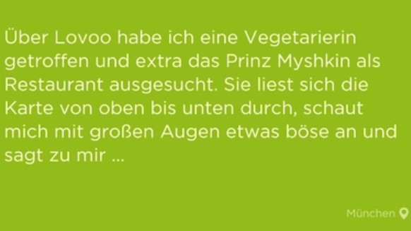 Jodler datet Vegetarierin – bei ihrer Bestellung verliert er die Lust auf mehr