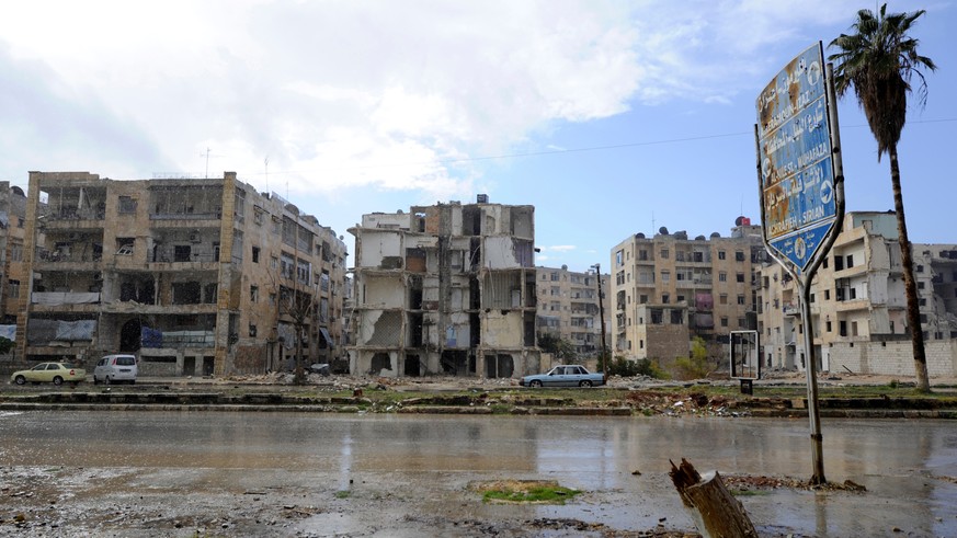 Damaged buildings are pictured near al-Sheehan roundabout after government forces took control of the area in Aleppo, Syria December 2, 2016. REUTERS/Omar Sanadiki