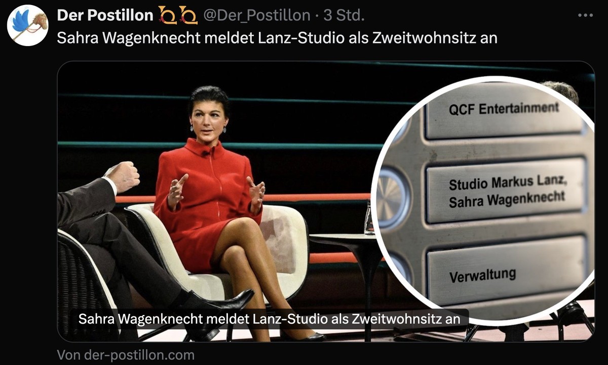 Postillon-Tweet zu Wagenknecht